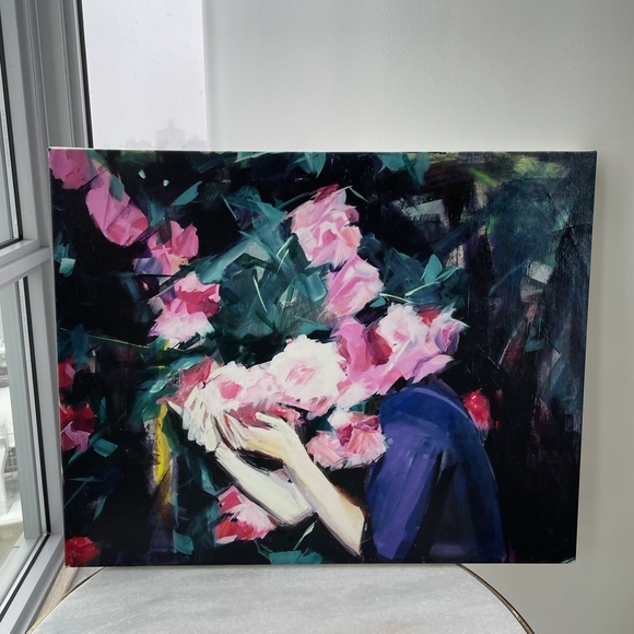 Woman and flowers print artwork 20x16 inch - Picture 2 of 7